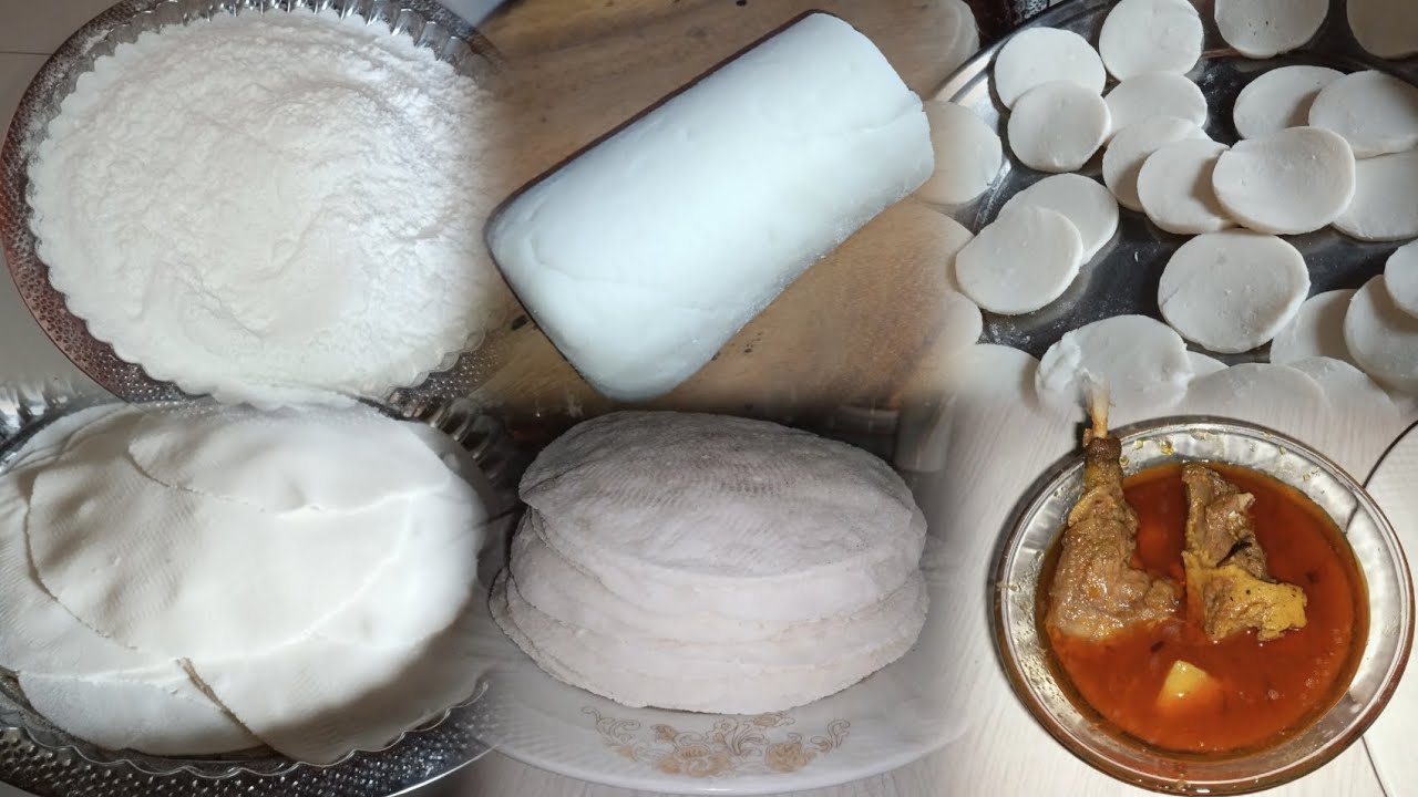 চালের গুড়ির রেসিপি সহ চালের রুটি 