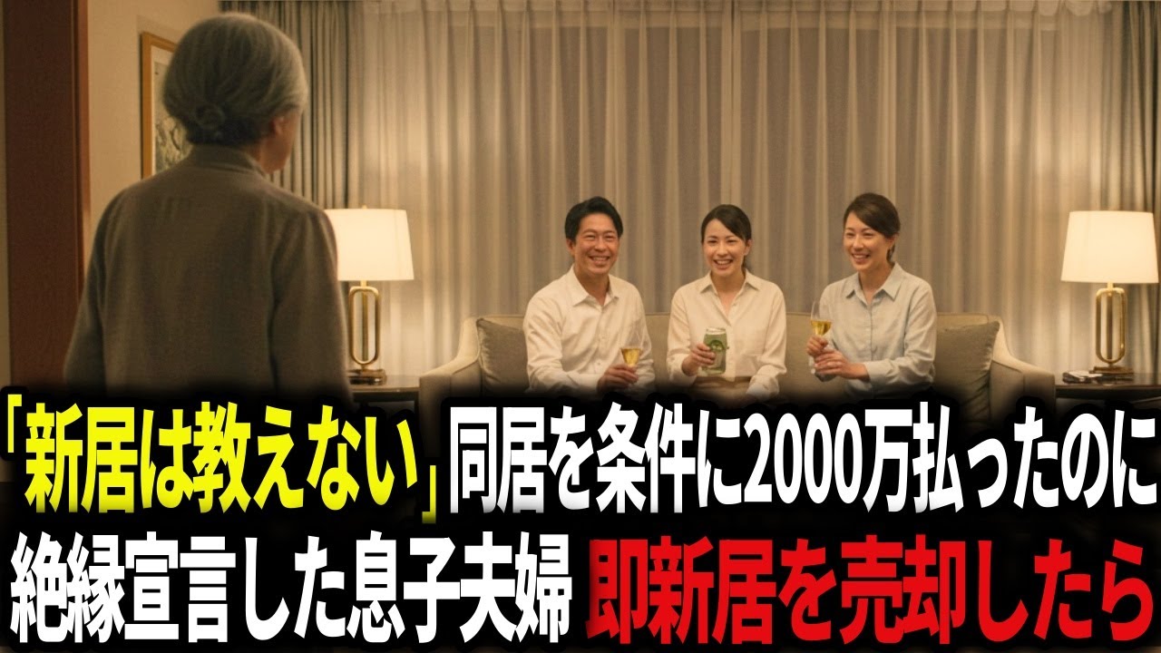 同居が条件で2000万援助したら、新居完成前に絶縁宣言した息子夫婦。私は黙って新居を即売却してやりました