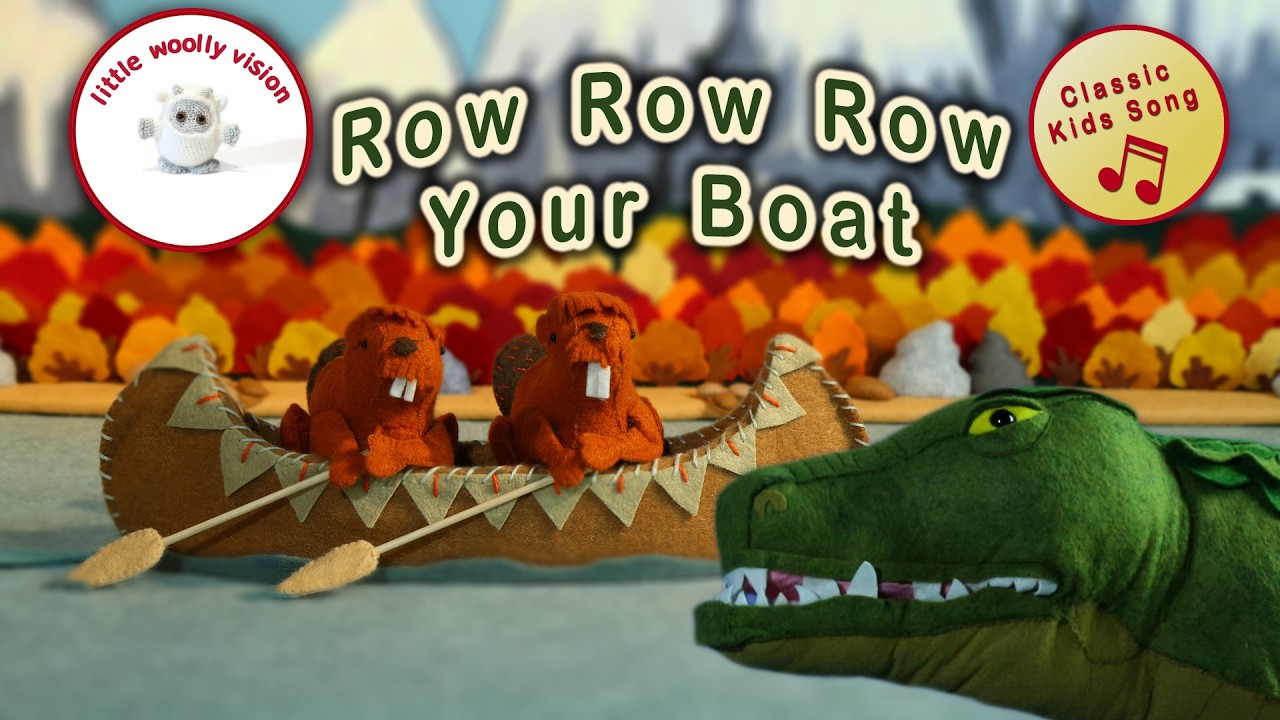 Row Row Row Your Boat | Little Woolly Vision - Stop-Motion Animated Nursery Rhymes & Kids Songs