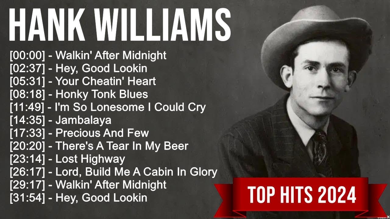 Greatest Hits of Hank Williams Playlist ~ Top 100 Artists To Listen in 2024
