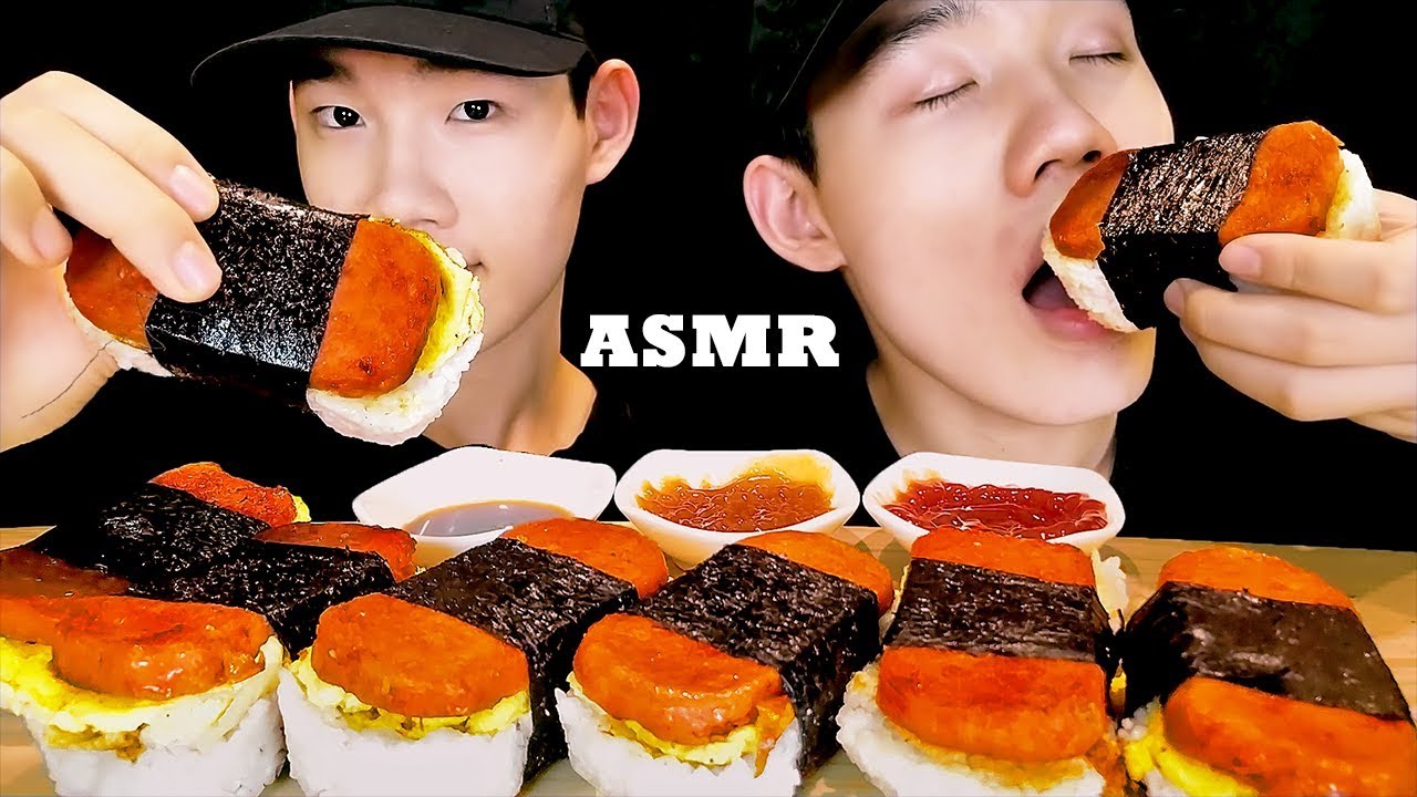 ASMR SPAM MUSUBI (Recipe + Eating Sounds) *No Talking* | TANTAN Twins ASMR
