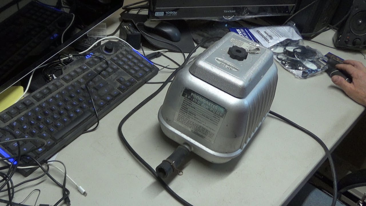 Pondmaster AP-100 diaphragm replacement. Pond air pump repair.