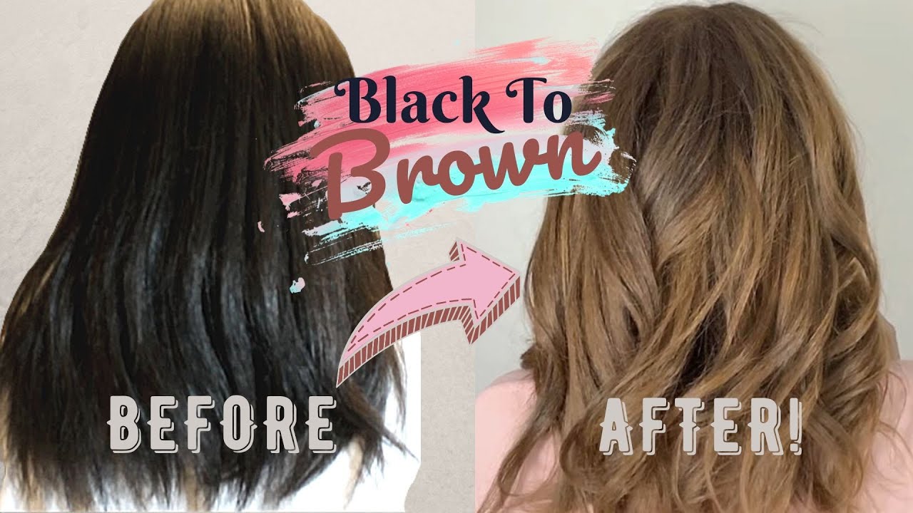 How To Dye Black To Brown Hair | I Dyed My Friends Hair Light Golden Brown! | With Bleach No Damage!