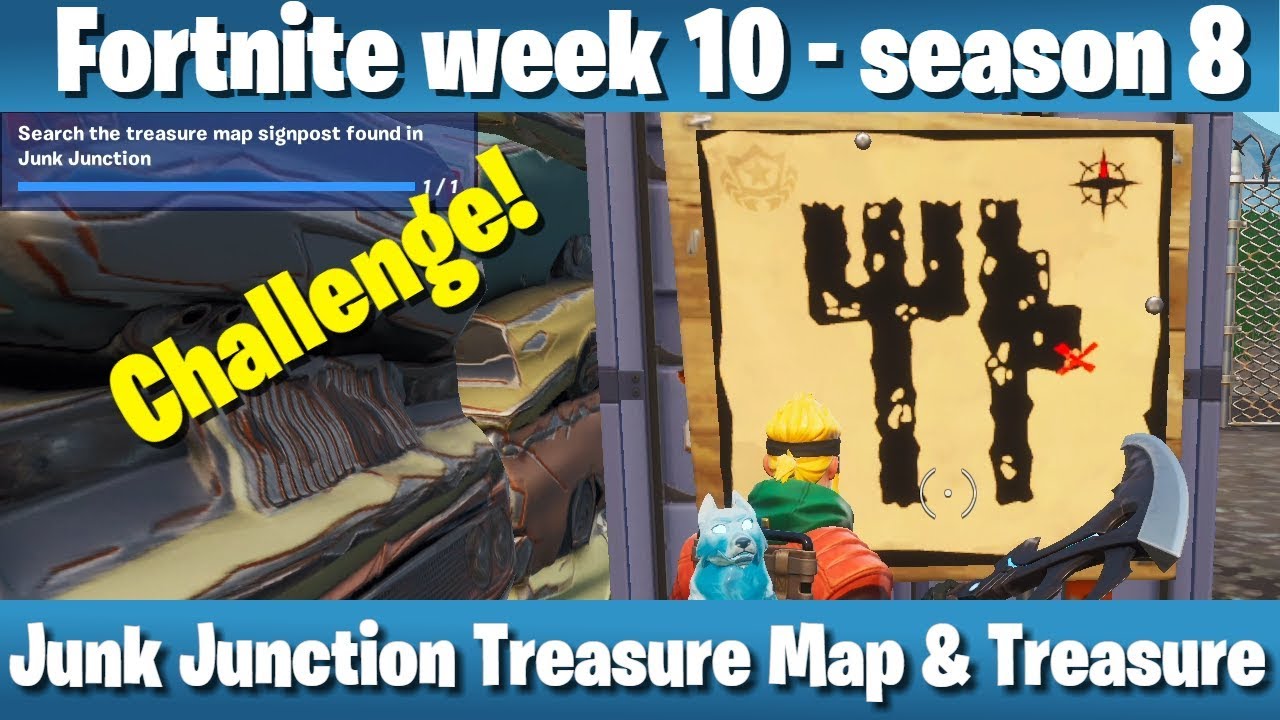 Search Treasure Map Signpost in Junk Junction + Treasure - Week 10, Season 8