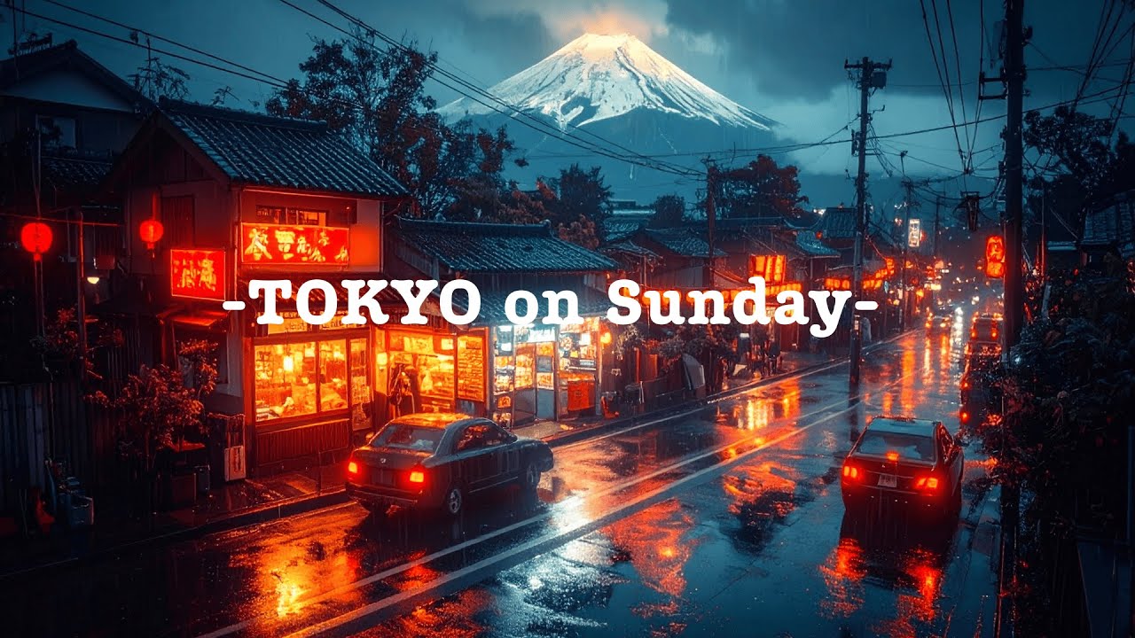 Sakura Rain in 80s Tokyo – Nostalgic Lofi Mix | Peaceful Japanese Town