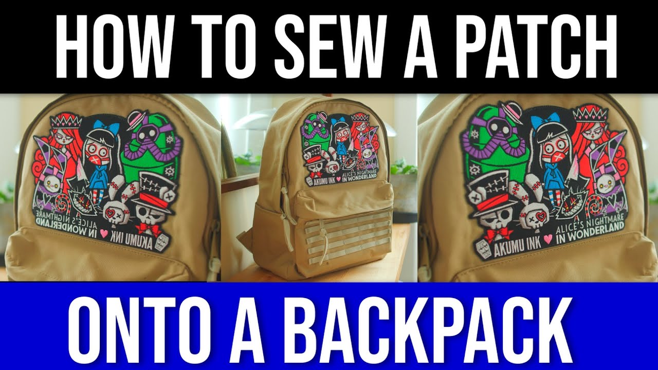 TRY THIS: SEW A PATCH ONTO A BACKPACK // iron-on patch strengthened with sewing - easy to do method.