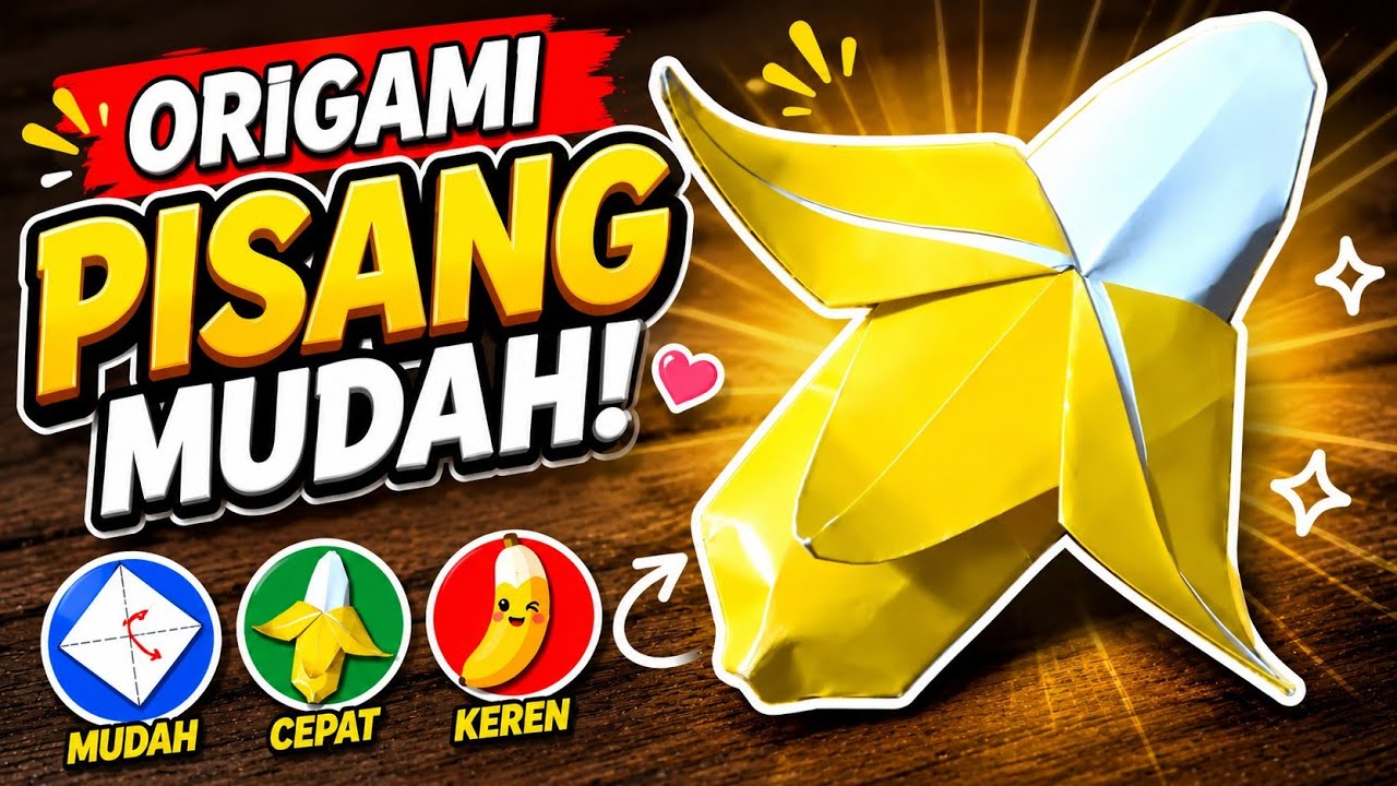 Cara Membuat Origami Pisang I Origami Buah Buahan I Kerajinan Kertas