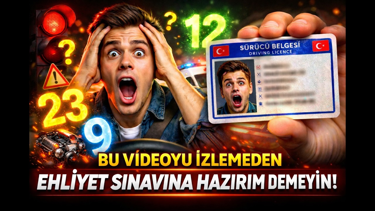 Ehliyet Sınavında &Ccedil;ıkabilecek 10 ZOR Soru! %90 Yanlış Yapıyor 😱