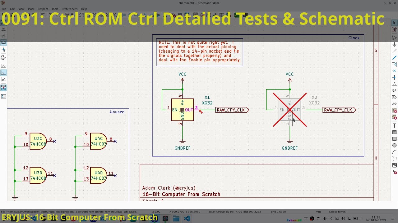 0091: Ctrl-ROM-Ctrl Testing Details & Schematics | 16-Bit Computer From Scratch