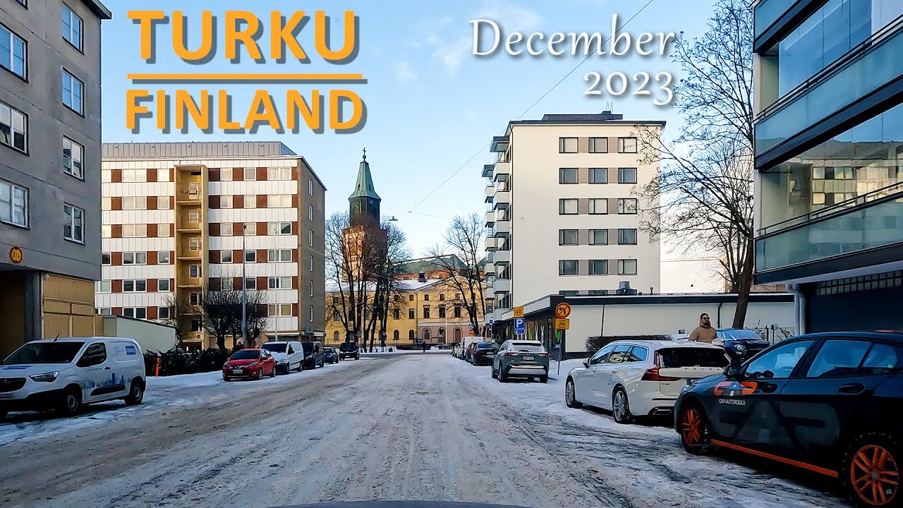Winter Driving in Turku, Finland - December 2023
