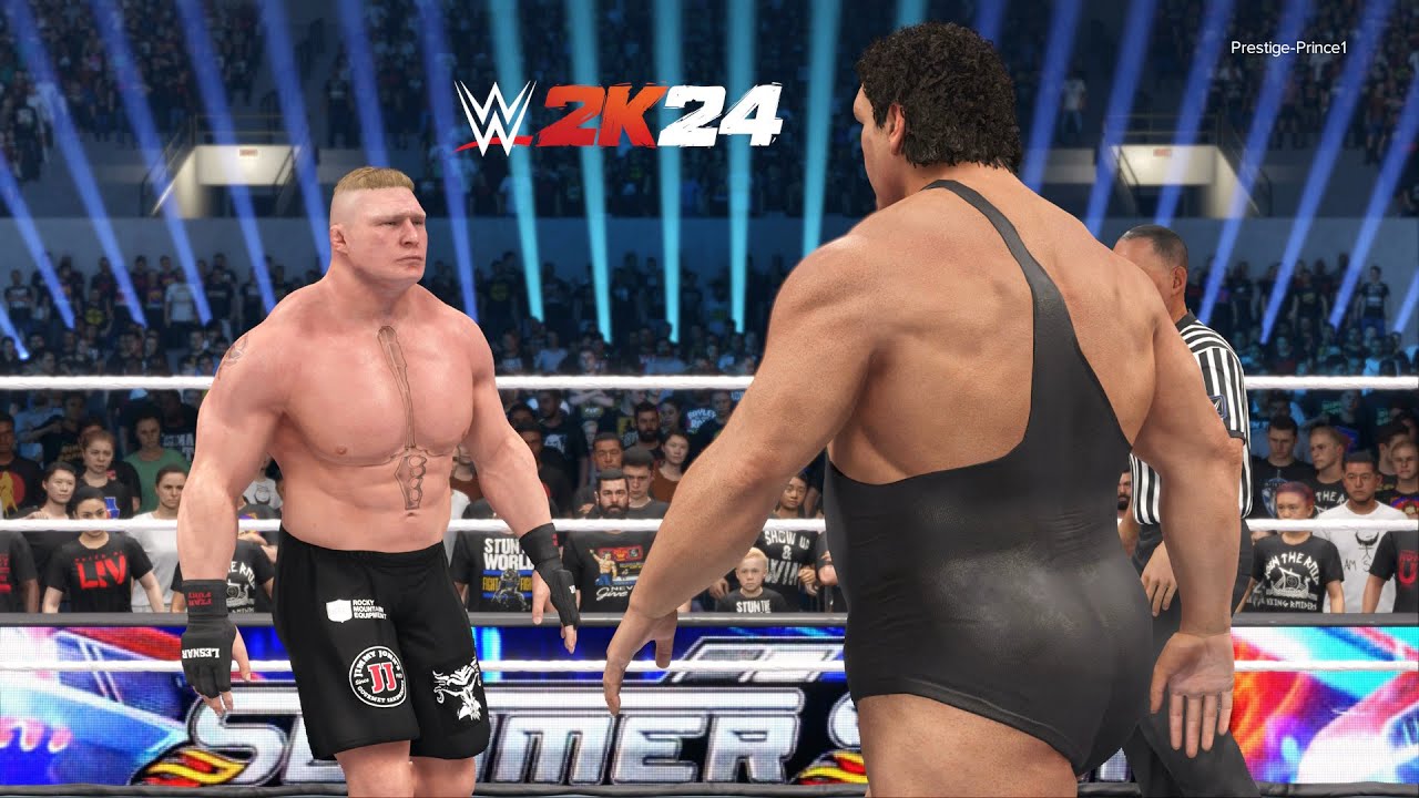 WWE 2K24 — Брок Леснар против Андре Гиганта. ЭПИЧЕСКИЙ ПОЛНЫЙ МАТЧ (PS5)