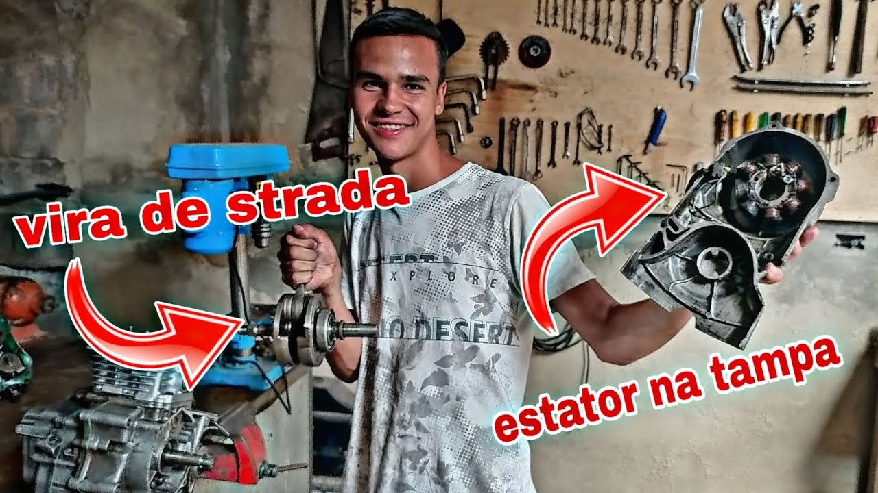 ✅💥 como colocar virabrequim de strada na Cg 99 e today com o Estator na tampa