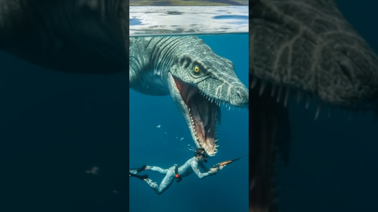 POV: Spearfishing Gone Wrong &ndash; Monster From the Deep!  #shortsvideo #seamonster #attack #pov