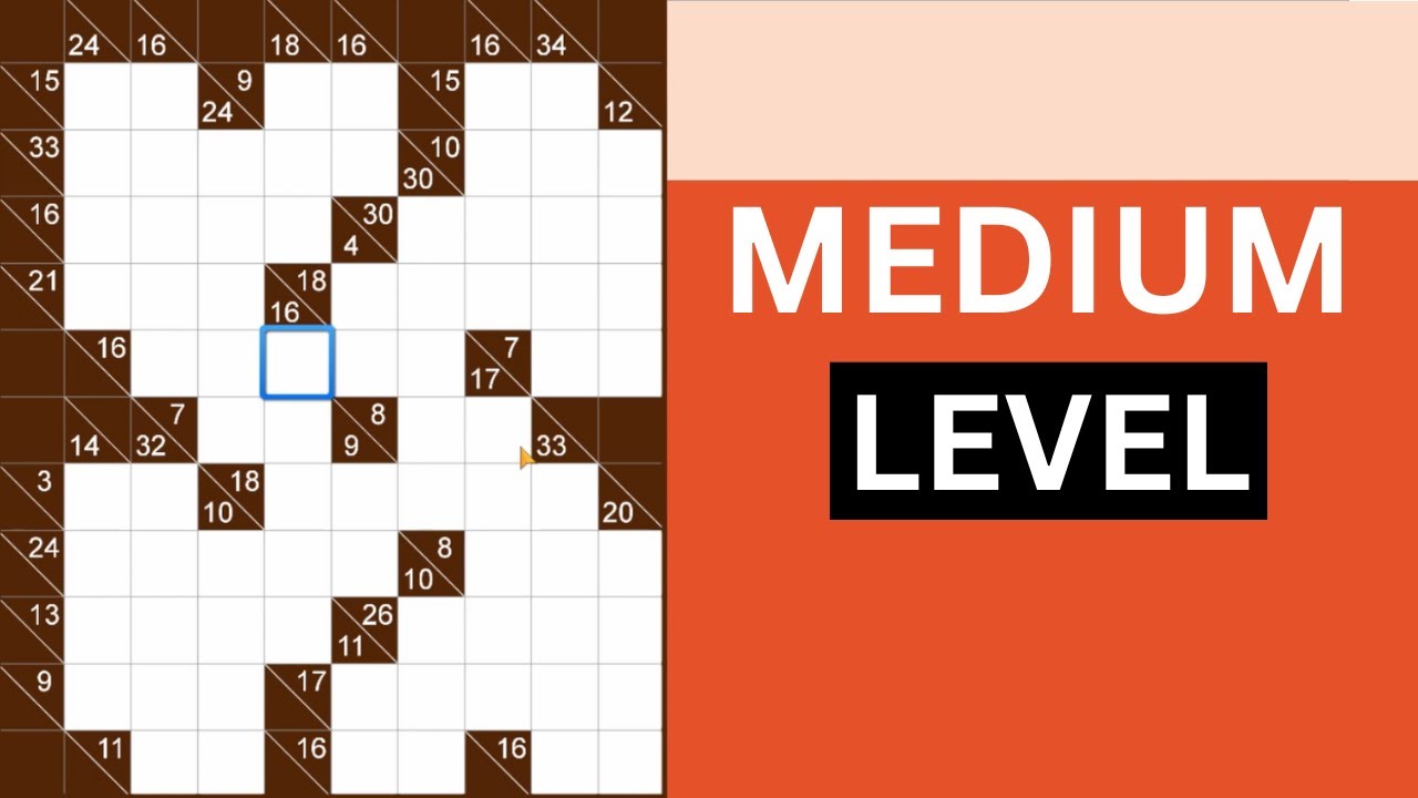 Medium Level Kakuro #1 | Medium Level
