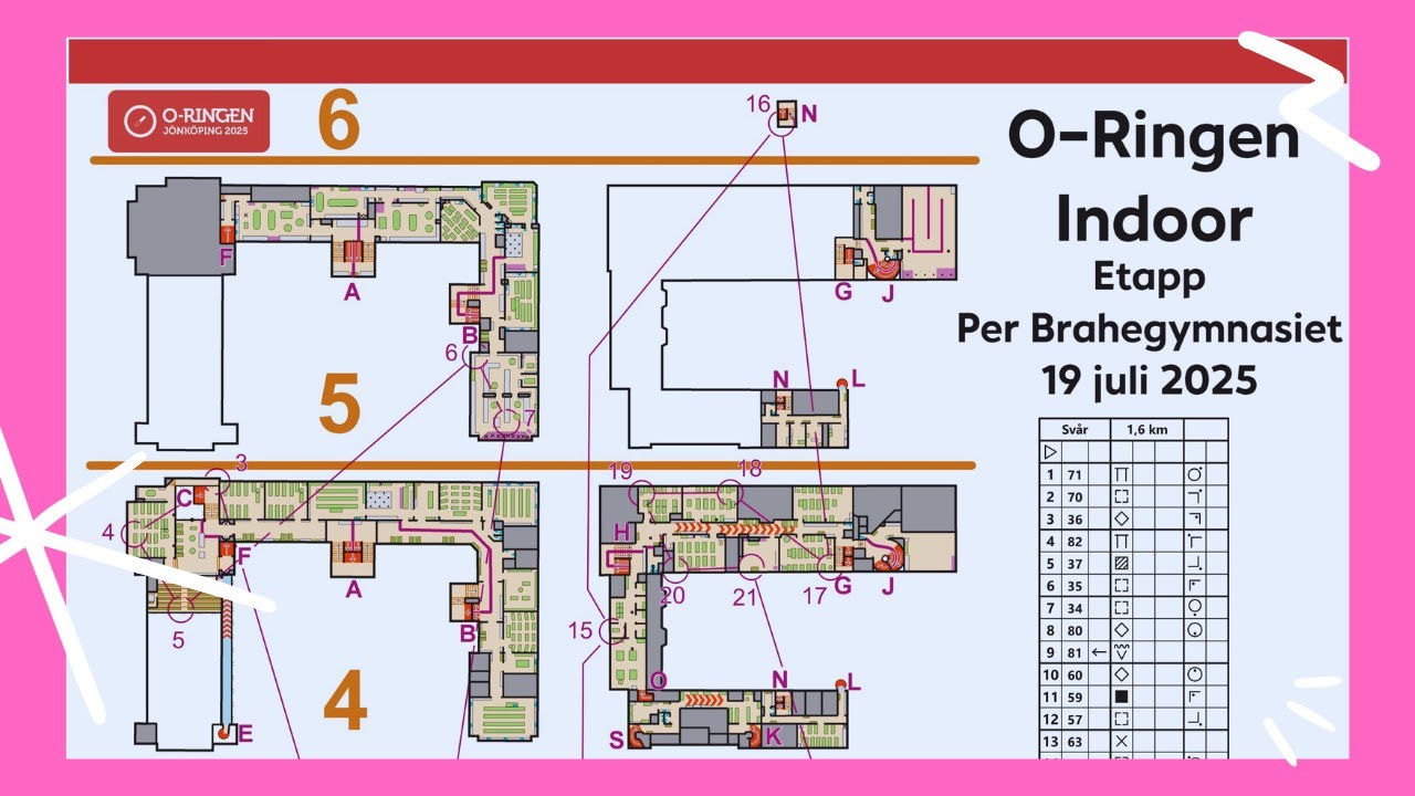 2025 O-Ringen Indoor-O || Svår || Per Brahegymnasiet || Jönköping, Sweden || Headcam Orienteering