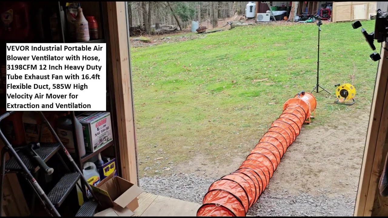 VEVOR Industrial Portable Air Blower Ventilator with 16' Hose, 3198CFM 12