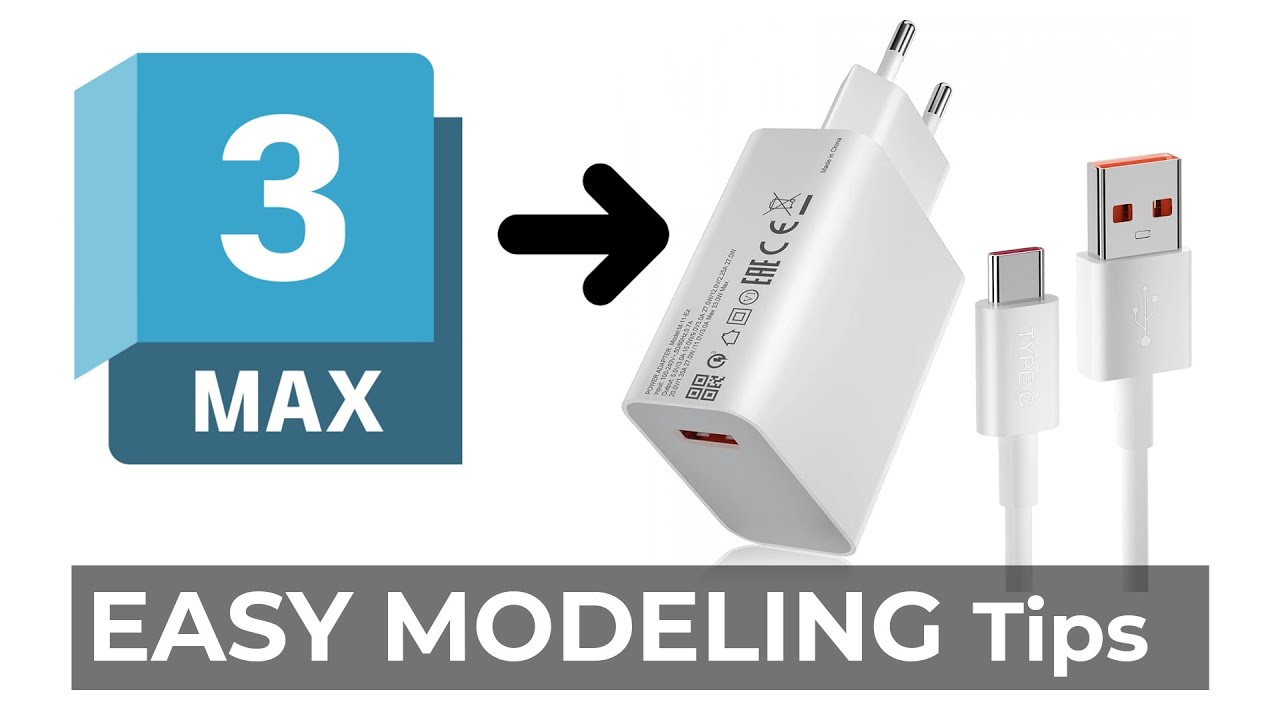3ds Max for Beginners: Easy Step-by-Step Mobile Adapter Modeling #3dsmax #modelingtutorial