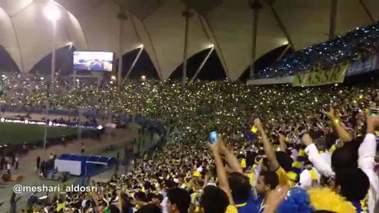 تتويج النصر 6/4/2014 (جميع اهازيج الجمهور + التيفو + الهدف + التتويج )