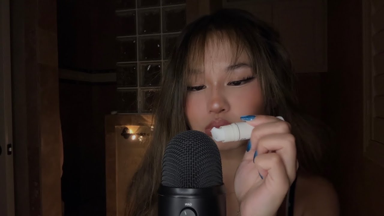 asmr tingly glue stick on the mic