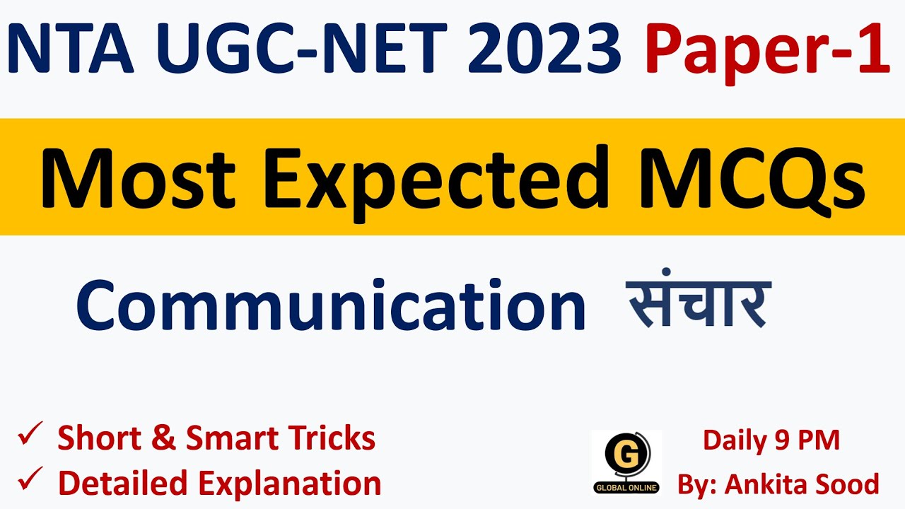Communication Mock Test for UGC NET Paper 1 | Most Expected Questions on Communication  UGC NET 2023
