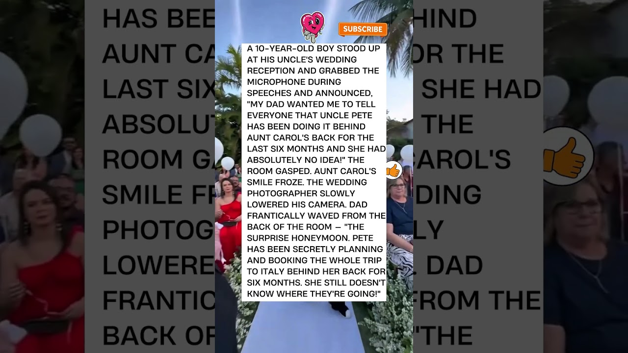 Boy announces uncle's 'secret' at wedding    Entire family gasps until dad explains 💀🇮🇹 #Shorts