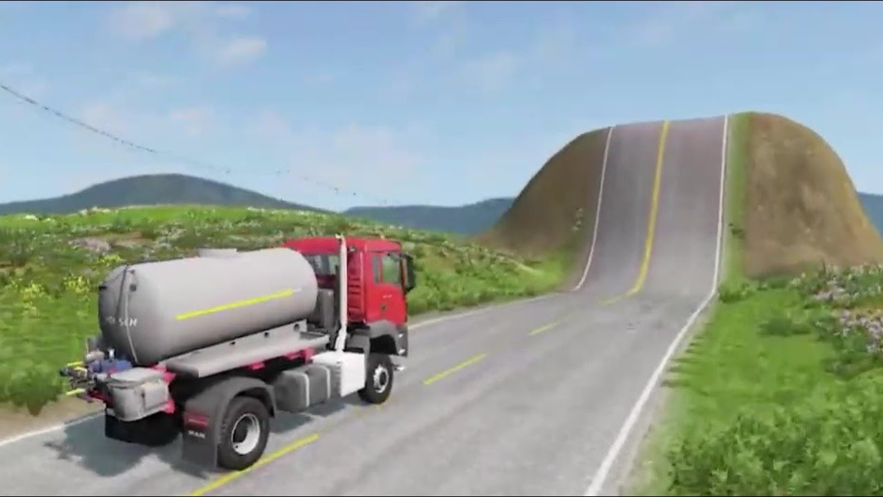 Truck Cars Vs Giant Bulge Compilation - BeamNG.Drive - Beamng 4 Crash