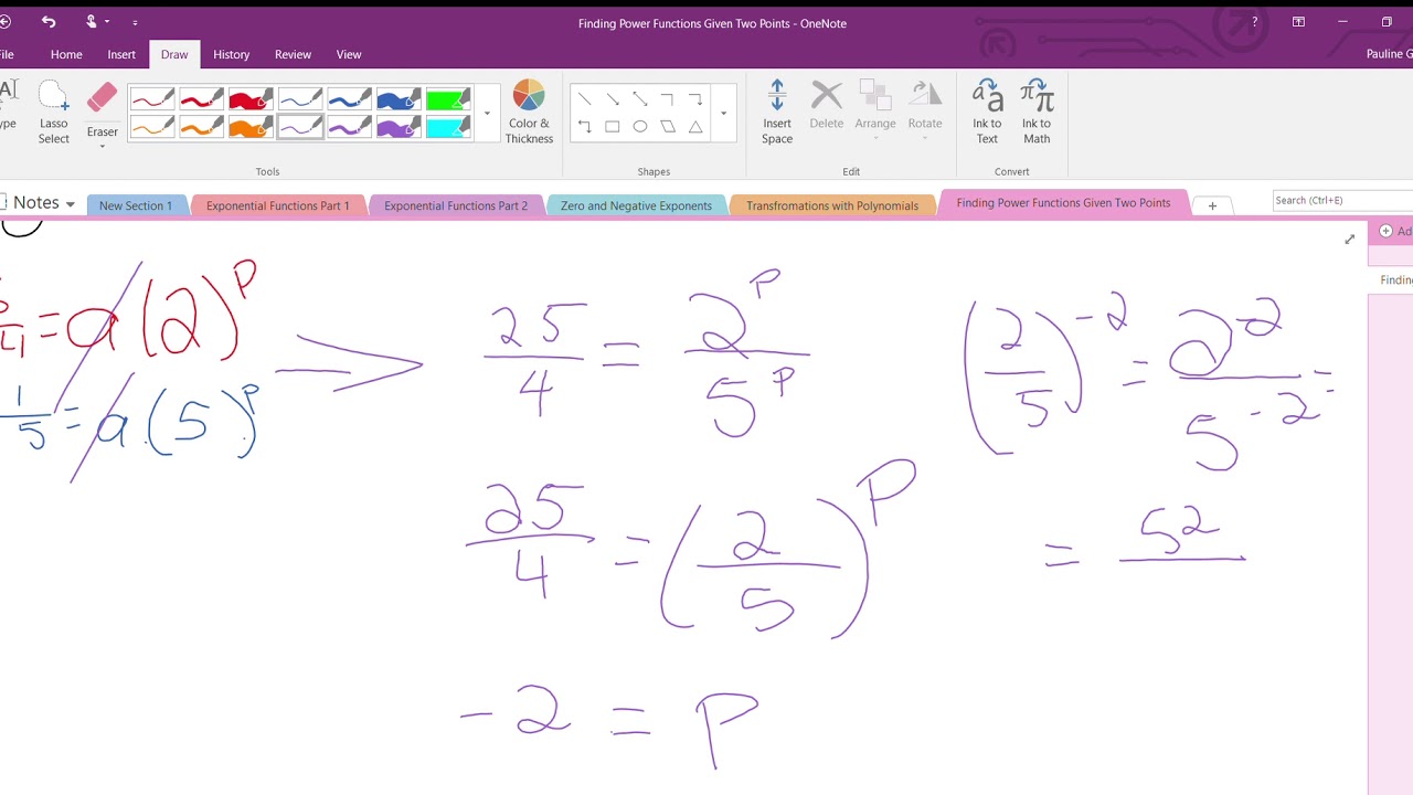 Finding Power Functions Given Two Points