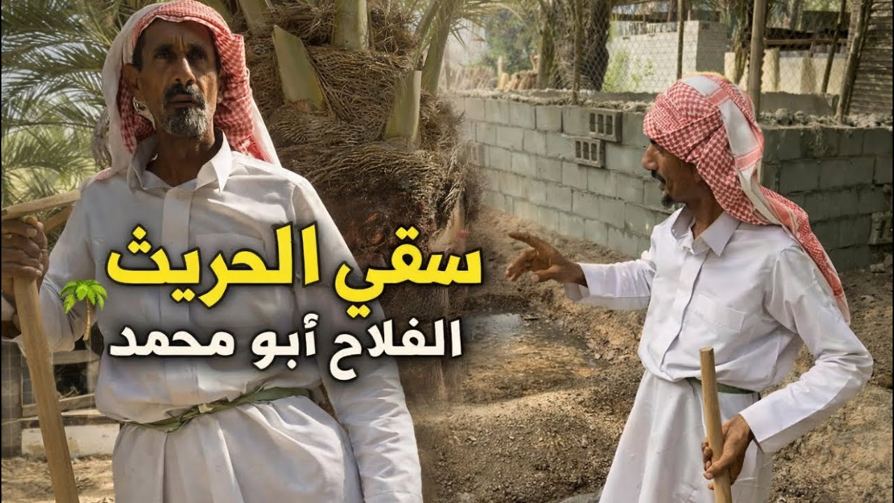سقي الحريث 🌴 المعروف لا يعرف الفلاح ابو محمد الحساوي من الأحساء 