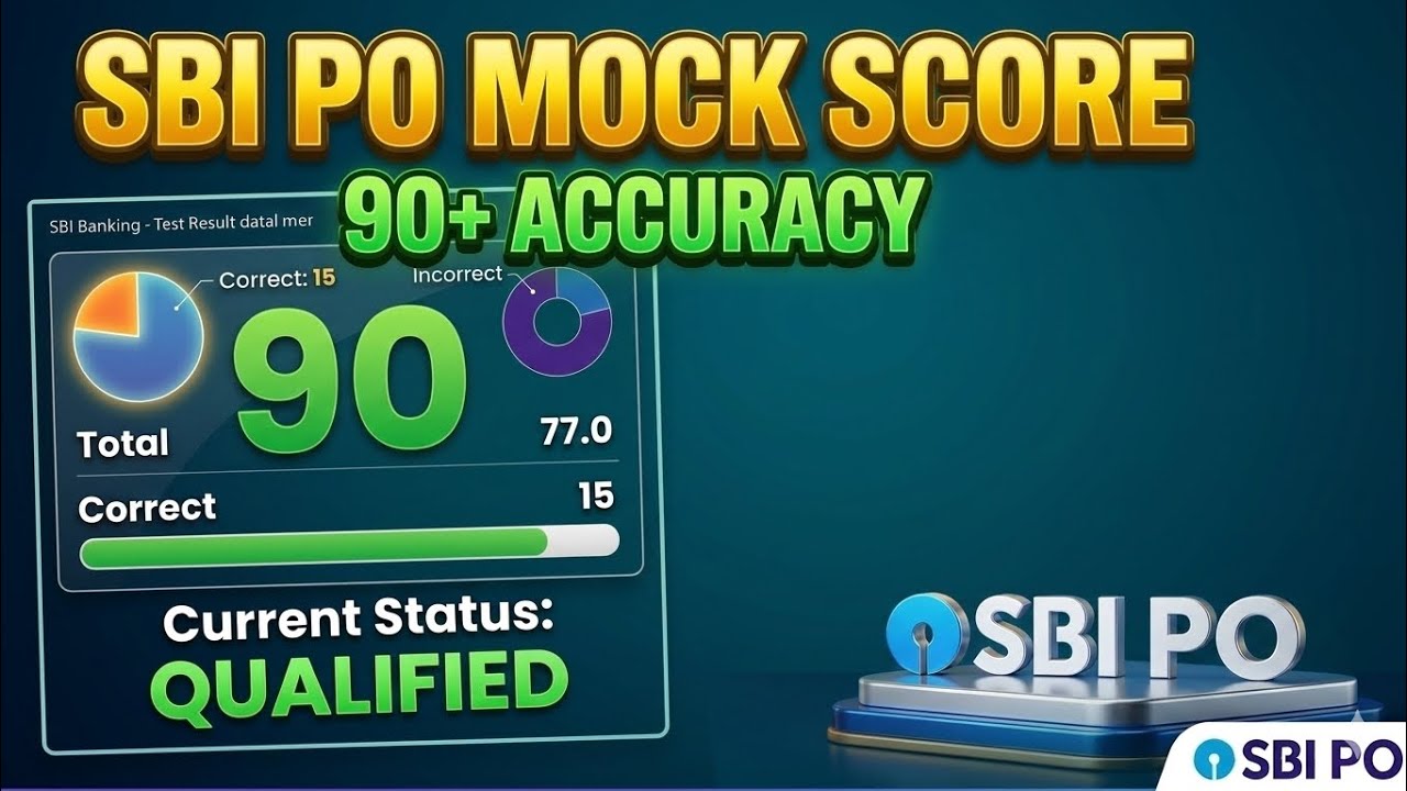 SBI PO mock score 📚🌸 #testbook #motivation #sbi 