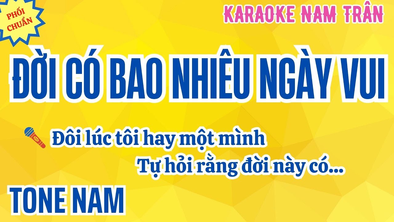 Karaoke Đời Có Bao Nhiêu Ngày Vui Tone Nam | Nam Trân