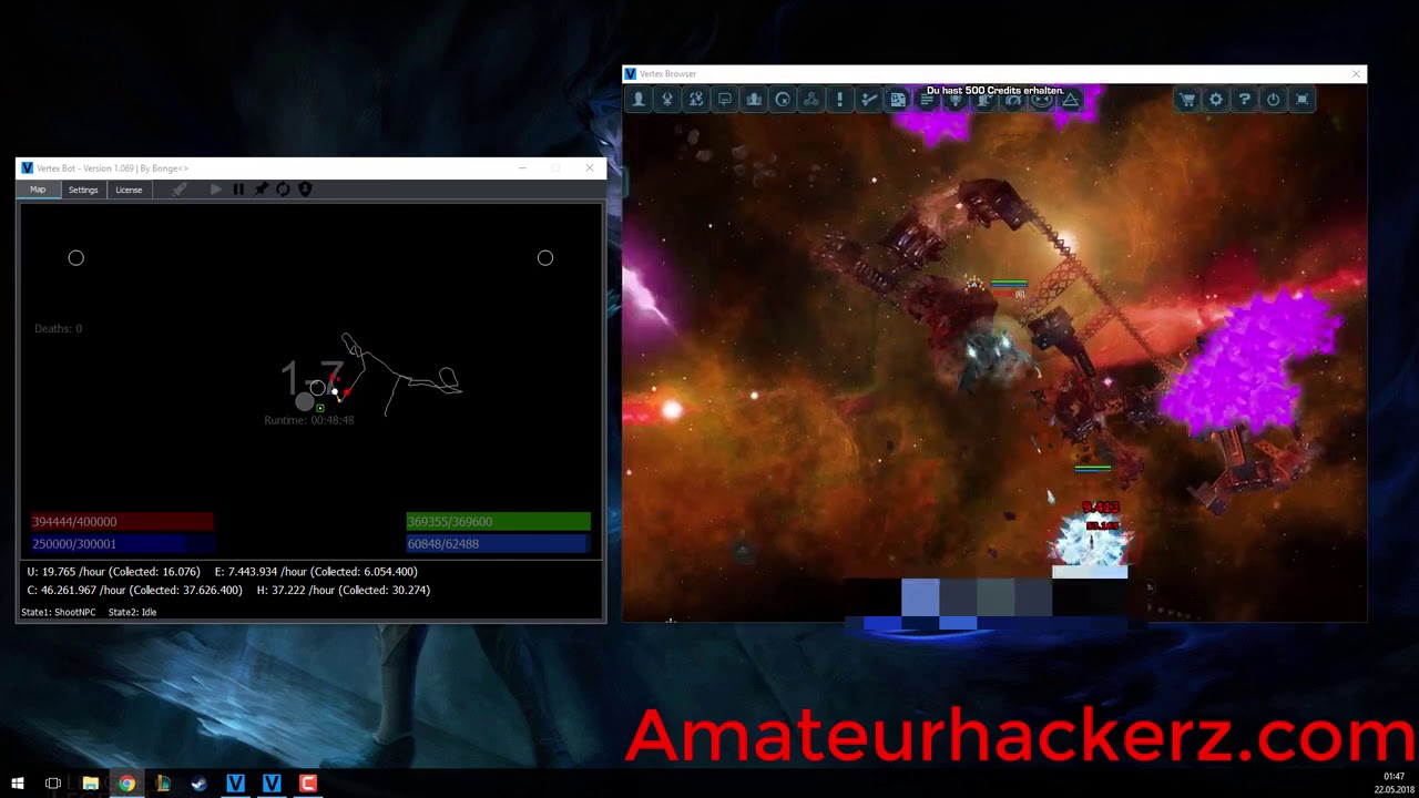 Darkorbit - Vertex Bot free  - 90 Minutes of 1-7 botting [update January 2021]