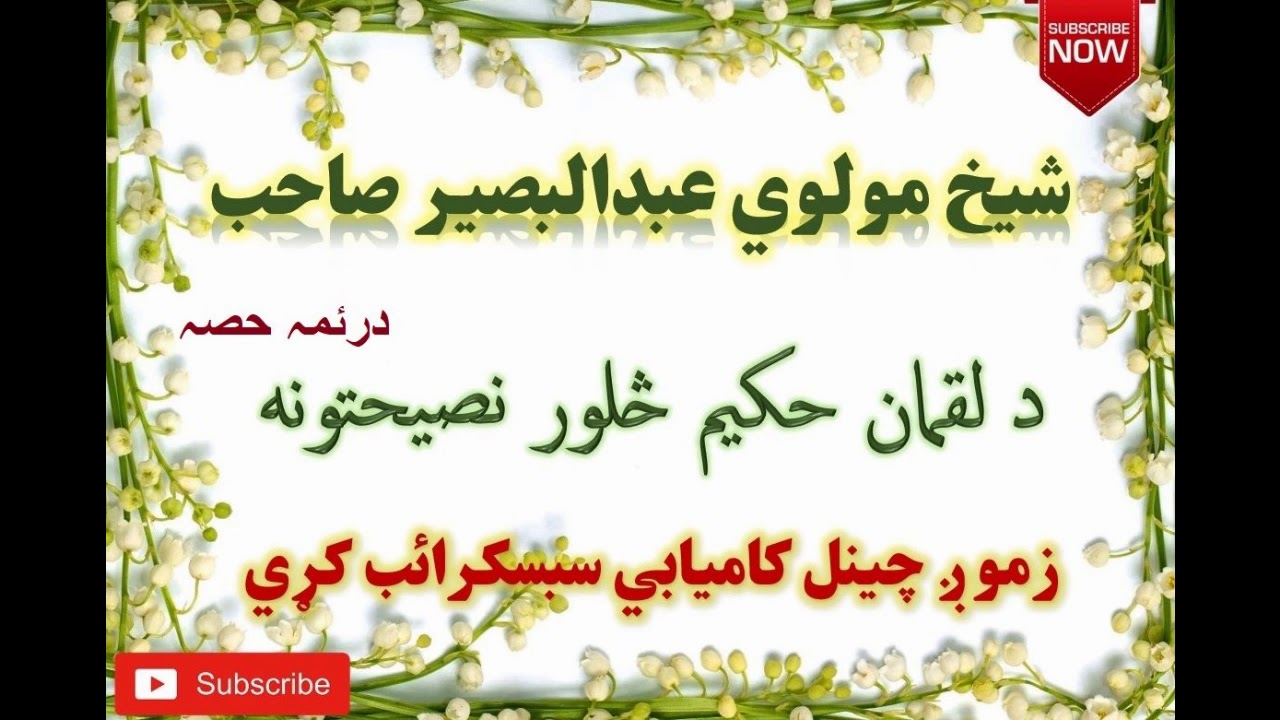 Mulvi Abdul Baseer Sahib (Vol:29) شيخ مولوي عبدالبصير صاحب - د لقمان حکيم نصيحتونه