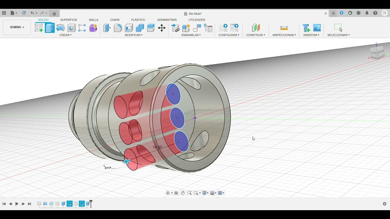 Mecanizado CNC en Fusion 360/ Exterior e interior con Taladros y ranuras