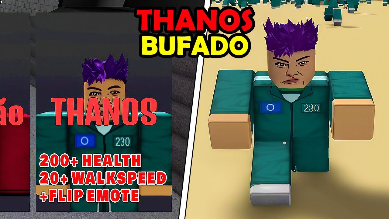 JOGUEI COM o THANOS, o PERSONAGEM BUFADO do Squid Game no Roblox