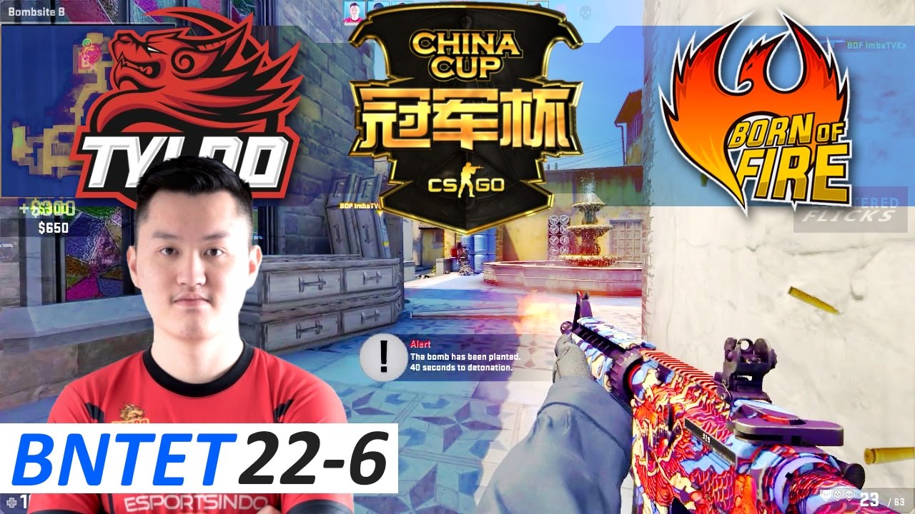 CS:GO BnTeT POV 22-6 / Born Of Fire vs TyLoo / Inferno / China Cup 2017