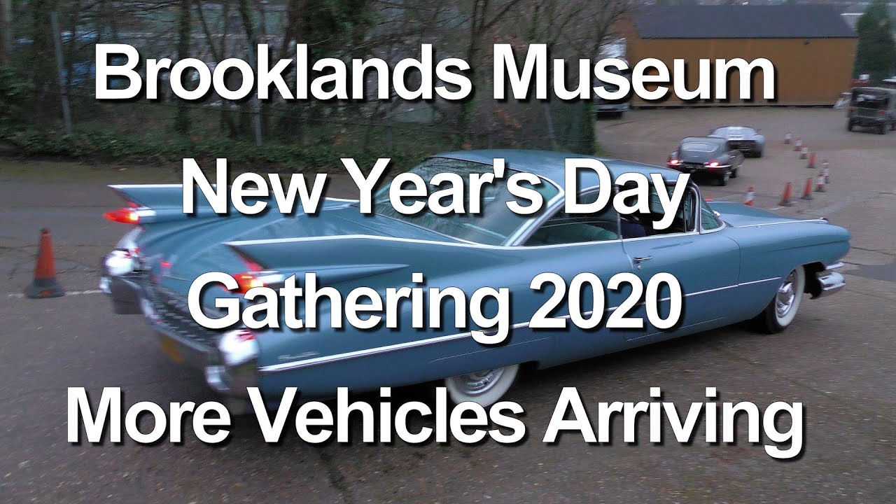 2020 Brooklands Museum New Year's Day Classic Car event Vehicles Arriving