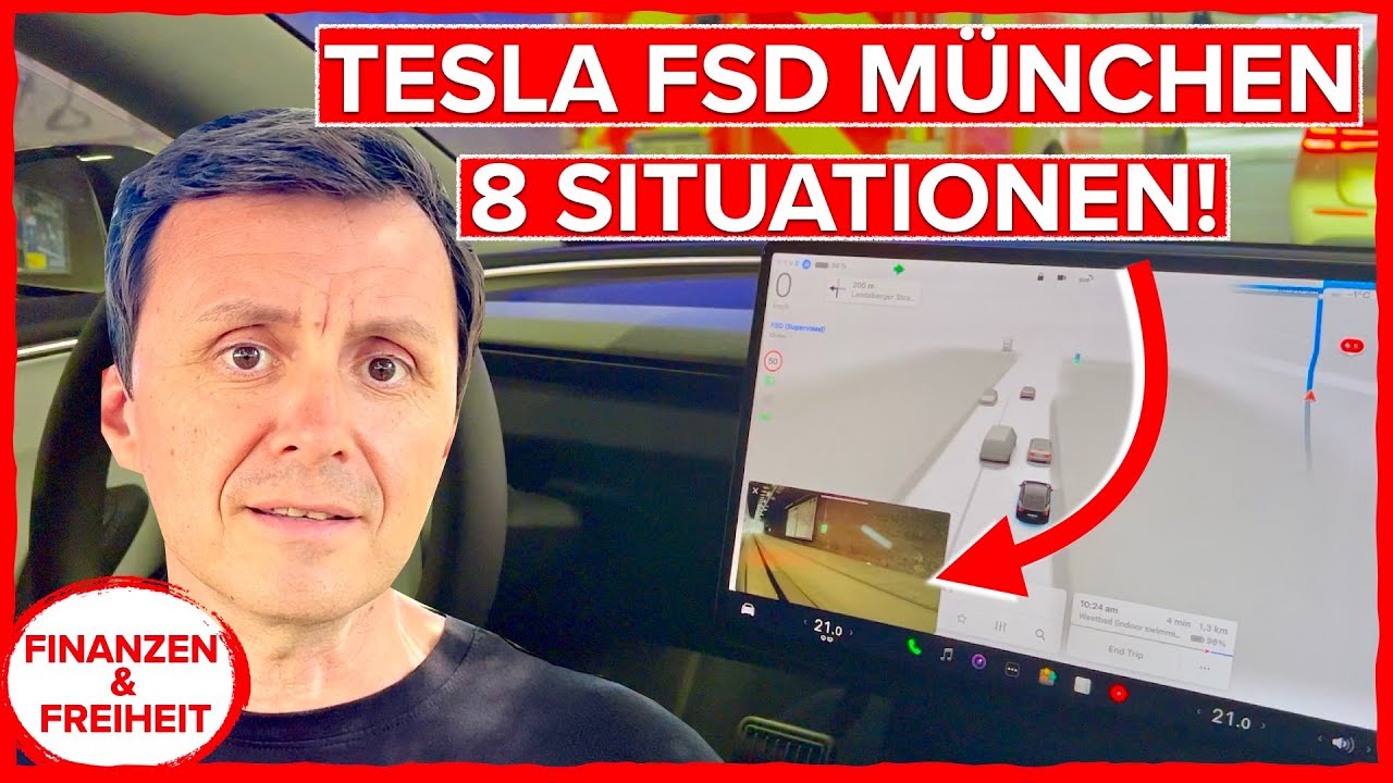 Tesla FSD Fahrt in München - 8 kritische Situationen (FSD Supervised)
