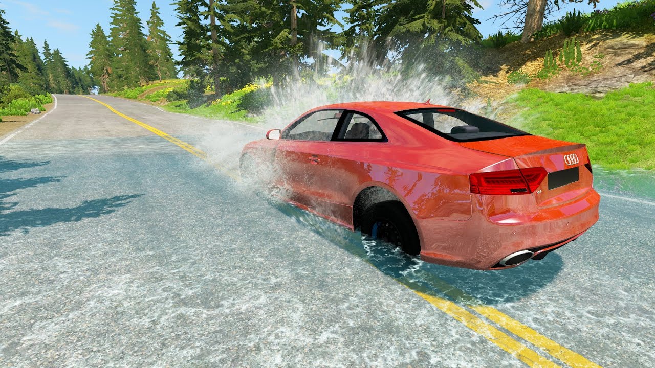 Cars vs Flooded Streets - BeamNG.drive
