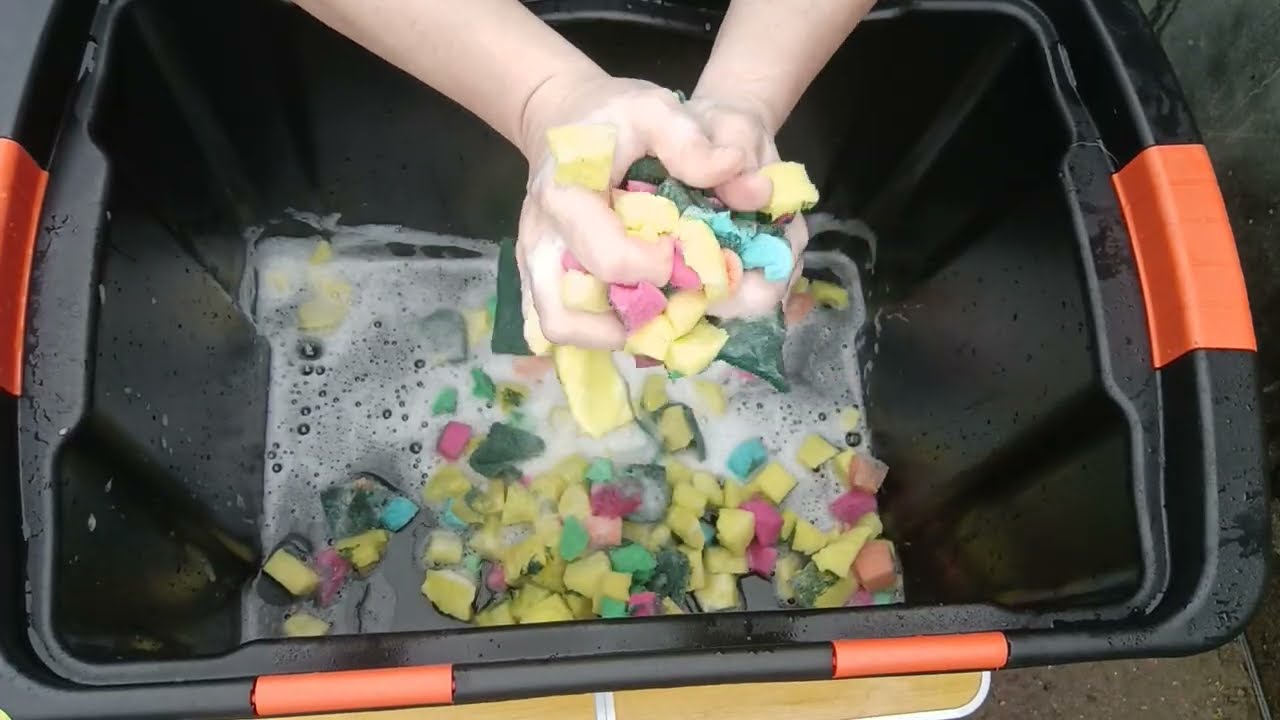 ASMR Foam with Colorful Kitchen Sponges | Part 4 | Breaking Sponges 🧼✨