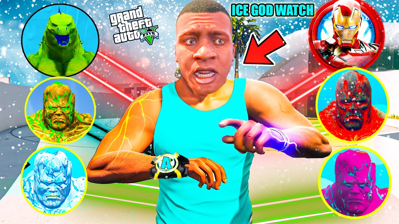 Franklin Trying Avengers New Watch To Become New All Father Ice God in GTA 5 ! | GTA 5 AVENGERS