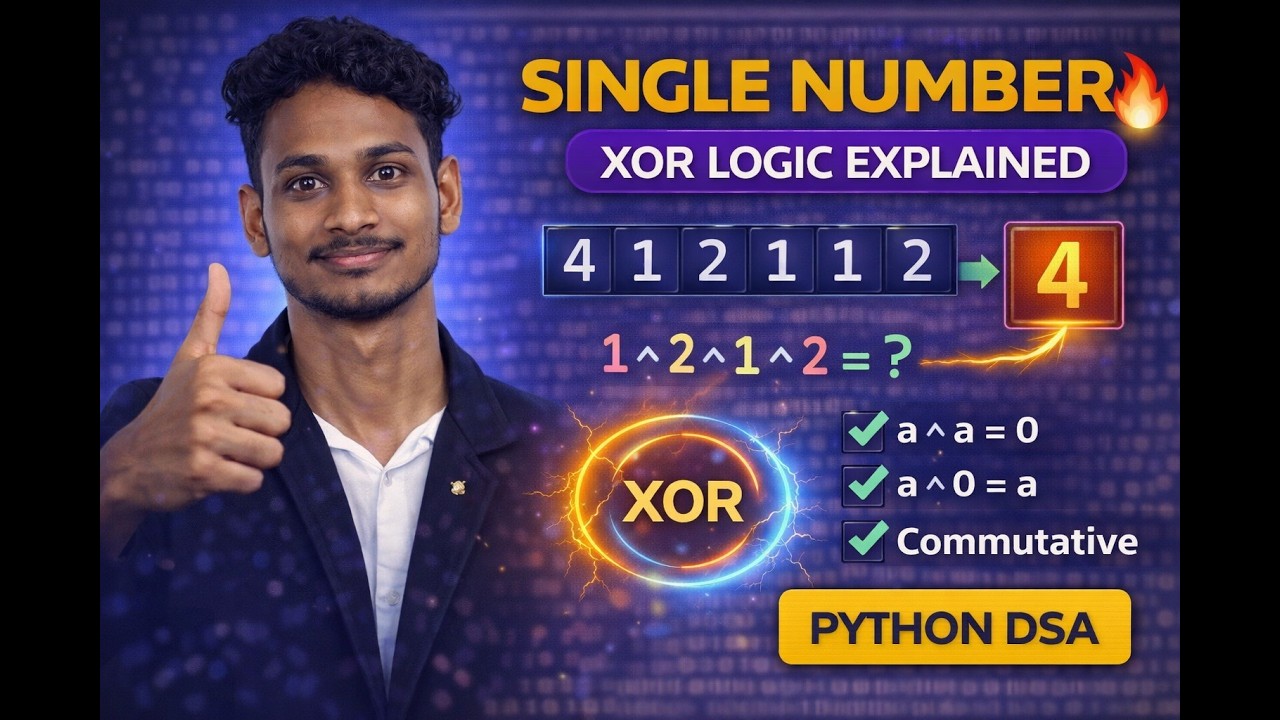 Single Number | XOR Trick Explained | Python DSA