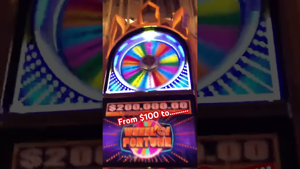 FROM POOR TO RICH IN 15 SECONDS! Wheel Of Fortune Slot Machine $100 pull spin!  HUGE Handpay Jackpot