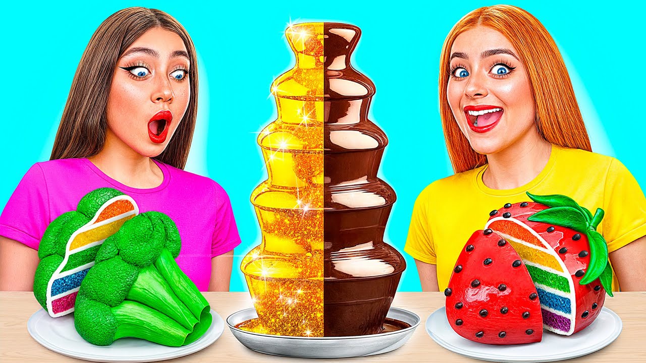 Chocolate Fountain Fondue Challenge | Edible Battle by Funny DO Challenge