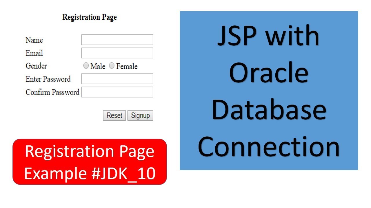 JSP with Oracle Database connection || Registration Page Example