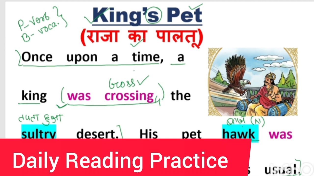 राजा का पालतू I बिल्कुल Basic से English ऐसे पढ़ें I Daily Reading Practice  I Grammar I Vocabulary