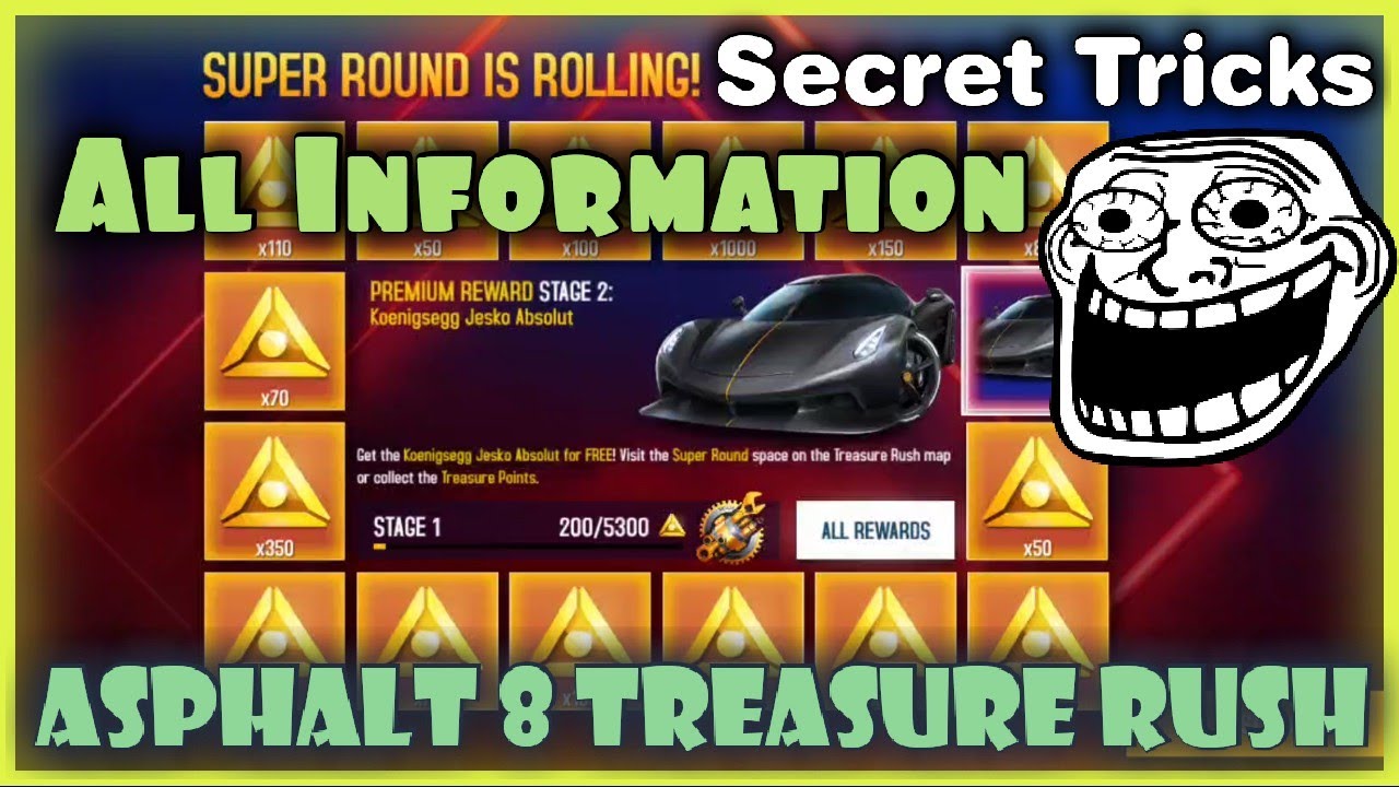 Asphalt 8 Treasure Rush || All Information, Tips and Tricks