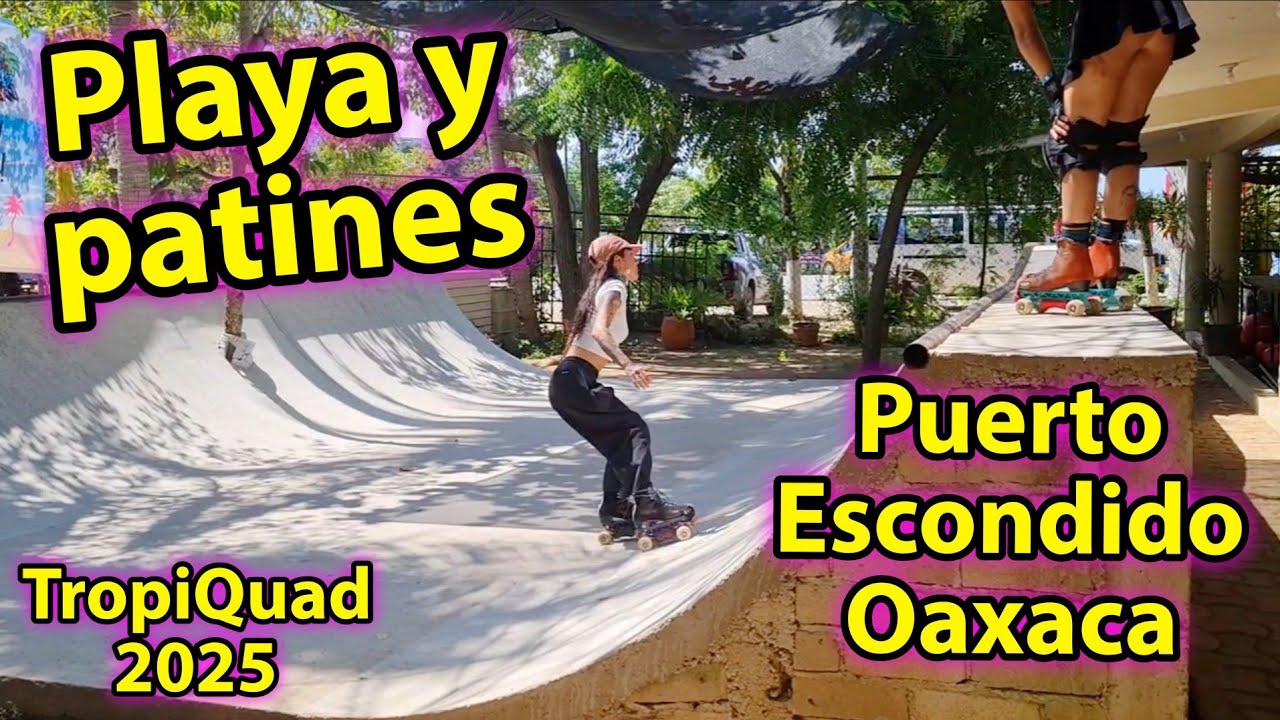 Patinando en Puerto Escondido, Oaxaca #patines #skate #playa 