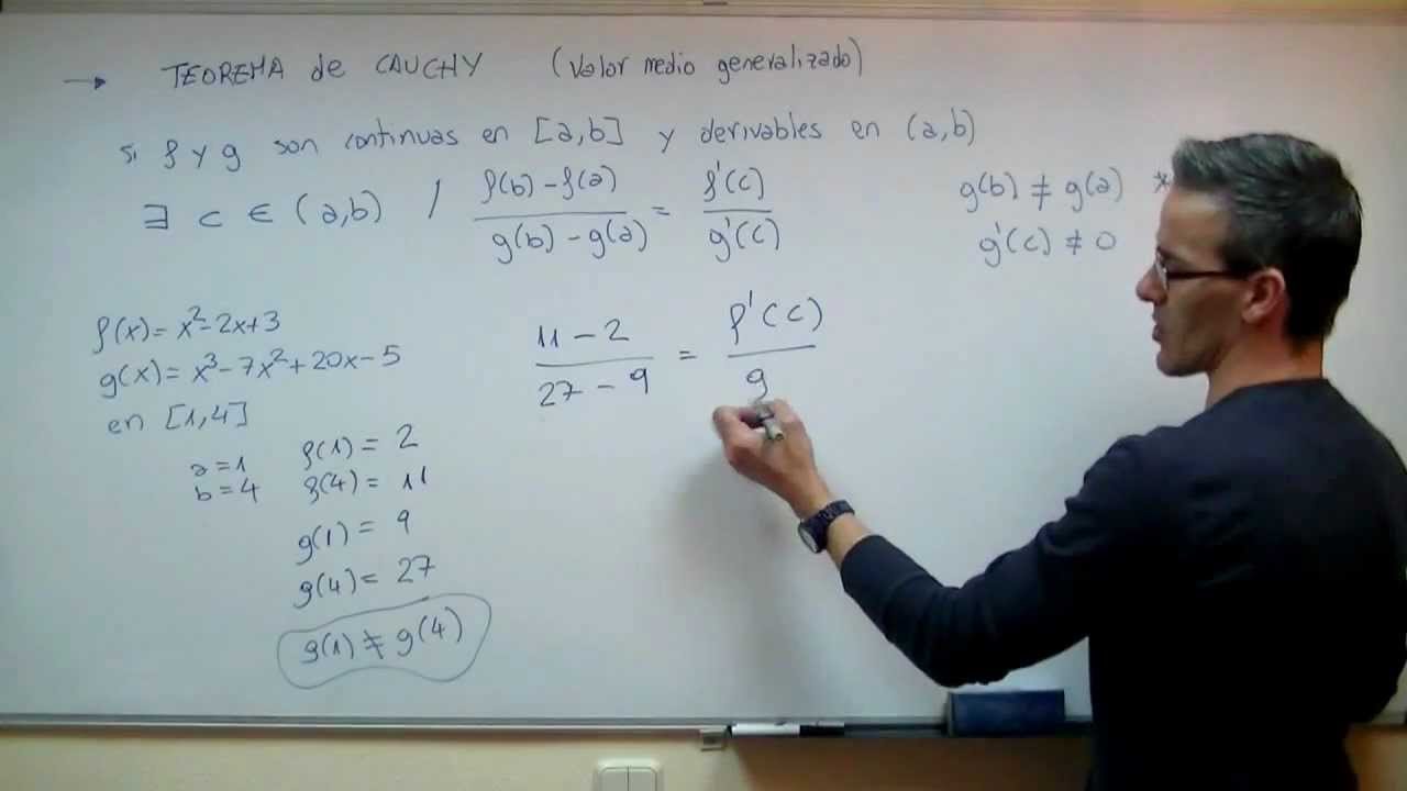 Teorema de Cauchy 2ªBACHI unicoos matematicas valor medio generalizado