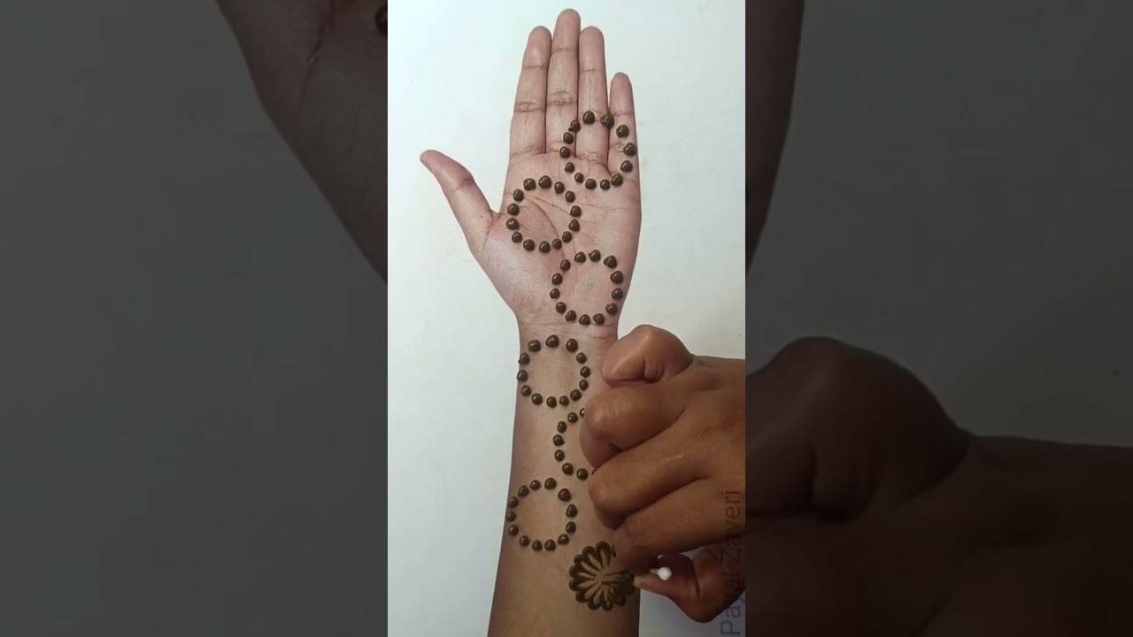 Easy Mehndi Design Trick With Coin And Earbuds part 2 #short #shortvideo #mehndi