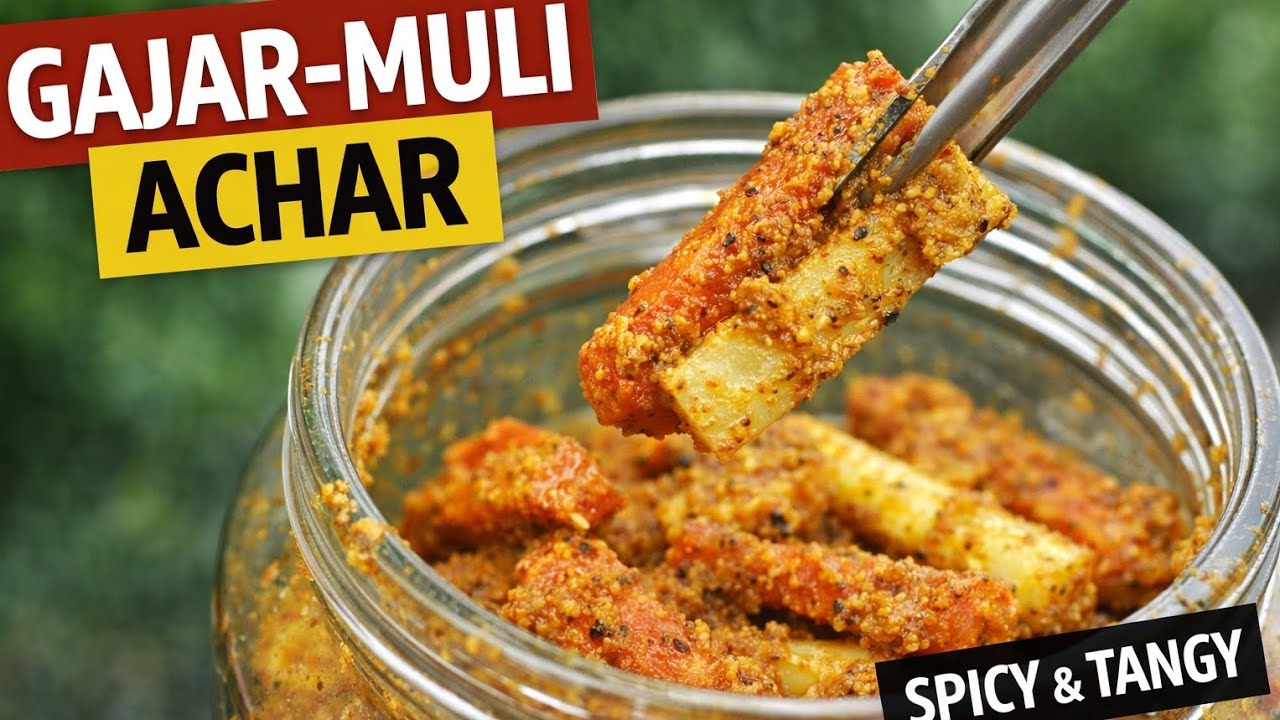सिर्फ 15 मिनट मे मूली गाजर का अचार बिना धूप में सुखाये| mooli ka achar| gajar mooli achar Abhimanshi
